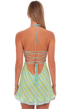 Load image into Gallery viewer, Chic A Line Halter Neck Light Green Short Homecoming Dress with Criss Cross Back