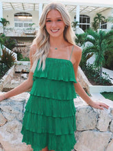 Load image into Gallery viewer, Chic A Line Spaghetti Straps Green Short Homecoming Dress with Ruffles