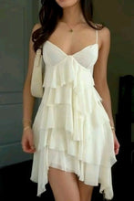 Load image into Gallery viewer, Chic A Line Spaghetti Straps Ivory Short Homecoming Dress with Ruffles