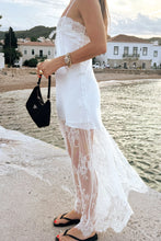 Load image into Gallery viewer, Chic A Line Spaghetti Straps White Long Prom Dress with Lace