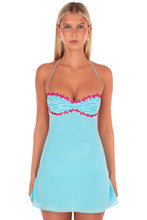 Load image into Gallery viewer, Chic A Line Spaghetti Straps Light Blue Short Homecoming Dress with Sequins