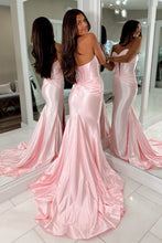 Load image into Gallery viewer, Chic Mermaid Sweetheart Light Pink Long Prom Dress with Split Front