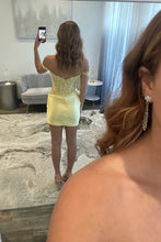 Load image into Gallery viewer, Stylish Bodycon Off the Shoulder Blue Corset Homecoming Dress with Appliques