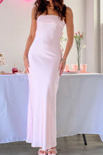 Load image into Gallery viewer, Chic Sheath Strapless Pink Long Party Dress with Ruched Open Back