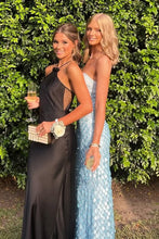 Load image into Gallery viewer, Chic Sheath Sweetheart Blue Long Prom Dress with Sequins