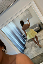 Load image into Gallery viewer, Cute A Line Sweetheart Yellow Corset Homecoming Dress with Beading Ruffles
