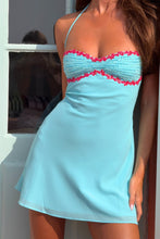 Load image into Gallery viewer, Chic A Line Spaghetti Straps Light Blue Short Homecoming Dress with Sequins
