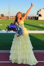 Load image into Gallery viewer, Princess A Line Sweetheart Pink Corset Prom Dress with Appliques Ruffles