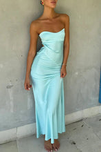 Load image into Gallery viewer, Classic A Line Sweetheart Aqua Tea Length Prom Dress with Ruffles