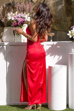 Load image into Gallery viewer, Classic Sheath Spaghetti Straps Candy Pink Long Prom Dress with Split Front