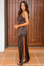 Load image into Gallery viewer, Classic Sheath Spaghetti Straps Candy Pink Long Prom Dress with Split Front