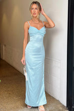 Load image into Gallery viewer, Classic Sheath Spaghetti Straps Candy Pink Long Prom Dress with Split Front