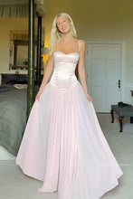 Load image into Gallery viewer, Cute A Line Spaghetti Straps Light Pink Long Prom Dress with Ruffles