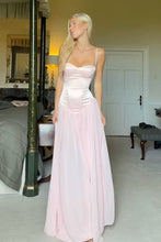 Load image into Gallery viewer, Cute A Line Spaghetti Straps Light Pink Long Prom Dress with Ruffles
