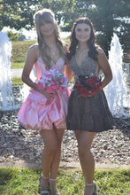 Load image into Gallery viewer, Princess A Line Sweetheart Pink Corset Homecoming Dress with Beading