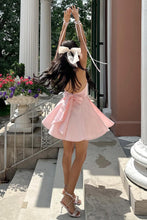 Load image into Gallery viewer, Cute A Line Sweetheart Pink Short Homecoming Dress with Bowknot