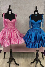 Load image into Gallery viewer, Cute Barbie Style A-Line Tie Straps Short Organza Homecoming Dress