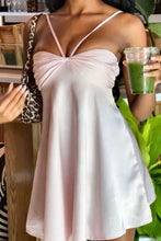 Load image into Gallery viewer, Cute Blush Pink Halter Neck Corset-Style Satin Mini Homecoming Dress