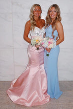 Load image into Gallery viewer, Cute Mermaid Sweetheart Pink Long Prom Dress with Bowknot Beading
