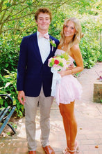 Load image into Gallery viewer, Cute A Line Strapless Light Pink Short Homecoming Dress with Ruffles