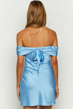 Load image into Gallery viewer, Cute A Line Off the Shoulder Yellow Satin Short Homecoming Dress