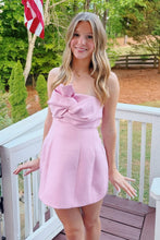 Load image into Gallery viewer, Cute A Line Strapless White Short Homecoming Dress with Ruched