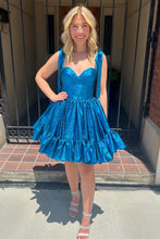 Load image into Gallery viewer, Cute Barbie Style A-Line Tie Straps Short Organza Homecoming Dress