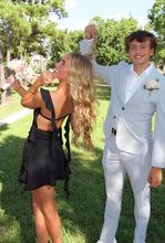 Load image into Gallery viewer, Cute Sheath Square Neck Pink Short Homecoming Dress with Backless