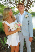 Load image into Gallery viewer, Cute Sheath Square Neck Pink Short Homecoming Dress with Backless