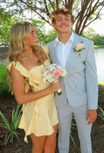 Load image into Gallery viewer, Cute Sheath Square Neck Pink Short Homecoming Dress with Backless