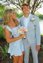 Load image into Gallery viewer, Cute Sheath Square Neck Pink Short Homecoming Dress with Backless