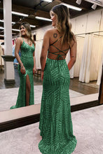 Load image into Gallery viewer, Sparkly Sequin Long Glitter Prom Party Dress With Split