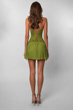 Load image into Gallery viewer, Elegant A Line Halter Neck Green Corset Homecoming Dress with Lace Ruffles
