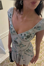 Load image into Gallery viewer, Gorgeous A Line V Neck Grey Short Homecoming Dress with Embroidery
