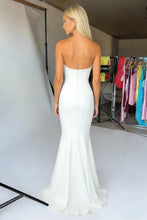 Load image into Gallery viewer, Sparkly Mermaid Strapless Floral Pink Sequin Prom Dress with Embroidery