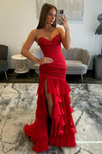 Load image into Gallery viewer, Charming Mermaid Sweetheart Light Blue Prom Gown with Ruffles