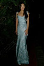 Load image into Gallery viewer, Elegant Mermaid Spaghetti Straps Light Blue Long Prom Dress