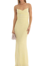 Load image into Gallery viewer, Elegant Mermaid Spaghetti Straps Light Yellow Long Prom Dress with Backless Lace