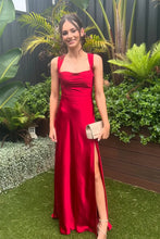 Load image into Gallery viewer, Elegant Sheath Square Neck Yellow Long Prom Dress with Criss Cross Back