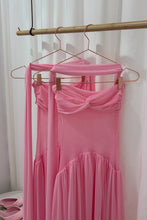 Load image into Gallery viewer, Elegant A Line Sweetheart Pink Long Party Dress with Ruffles Scarf