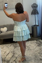 Load image into Gallery viewer, Sparkly A Line Halter Neck Purple Corset Homecoming Dress with Pearls