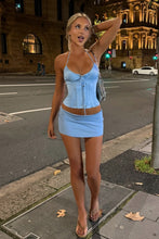 Load image into Gallery viewer, Fashionable Two Piece Halter Neck Dark Grey Short Homecoming Dress