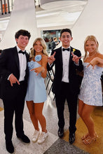 Load image into Gallery viewer, Fashionable Sheath One Shoulder Light Yellow Short Homecoming Dress with 3D Flowers