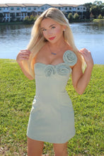 Load image into Gallery viewer, Fashionable Sheath One Shoulder Light Yellow Short Homecoming Dress with 3D Flowers