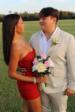 Load image into Gallery viewer, Fitted Sheath Sweetheart Yellow Short Homecoming Dress with Keyhole