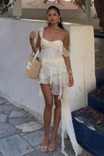 Load image into Gallery viewer, Glamorous A Line Off the Shoulder Ivory Party Dress with Ruffles