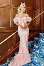 Load image into Gallery viewer, Glamorous Mermaid Sweetheart Pink Long Prom Dress with Appliques