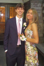 Load image into Gallery viewer, Glamorous Sheath Spaghetti Straps Gold Sequins Short Homecoming Dress