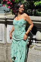 Load image into Gallery viewer, Glamorous Sheath Spaghetti Straps Light Green Tea Length Party Dress with Beading