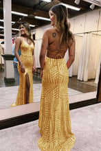Load image into Gallery viewer, Sparkly Sequin Long Glitter Prom Party Dress With Split